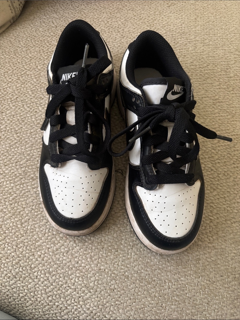 Nike Kids Black and White Low Top Sneakers